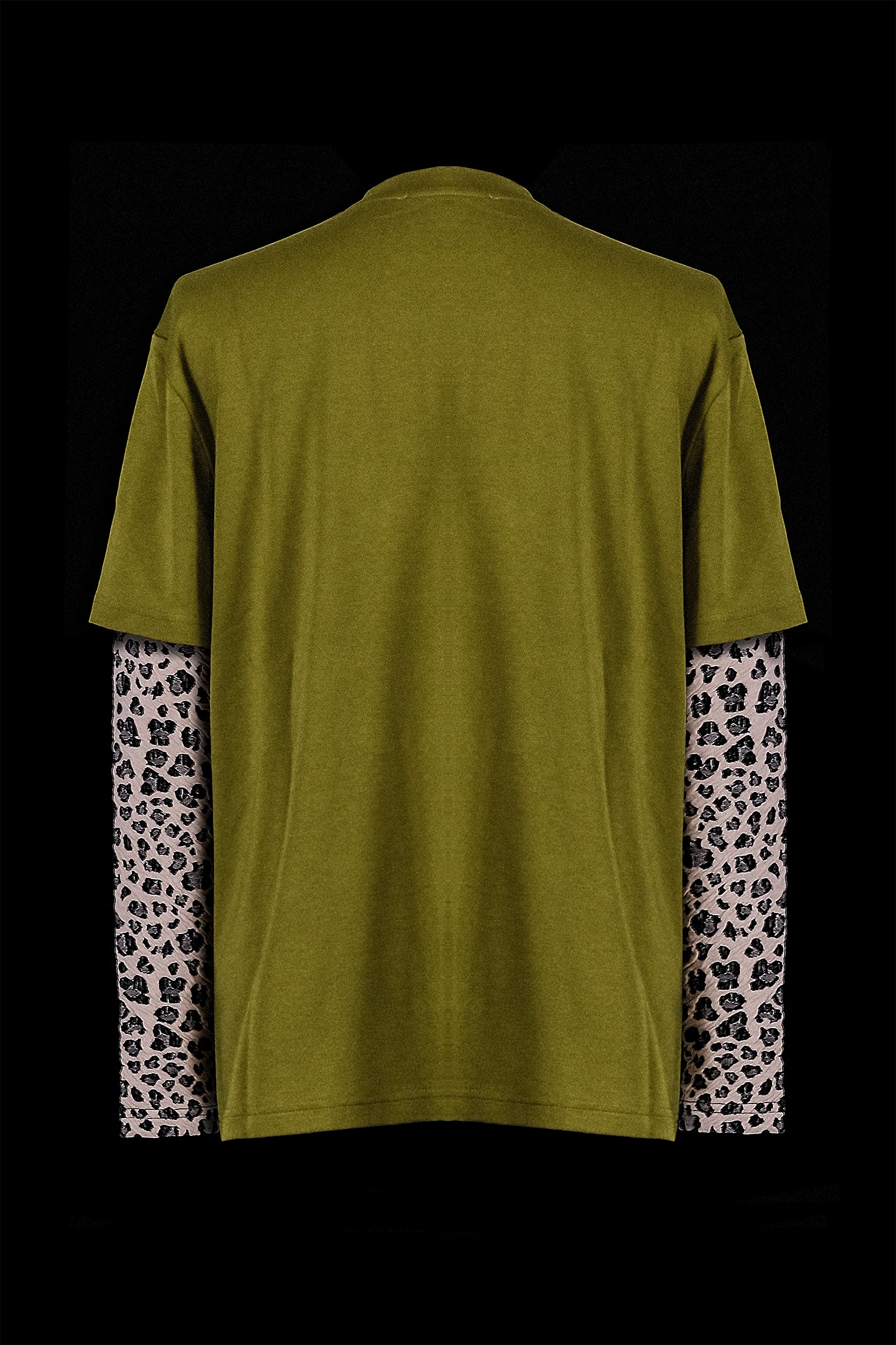 The Layered T-Shirt With Earth Tone Leopard Long Sleeves
