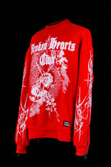 The Cyber Sigilism Red Cotton Sweatshirt