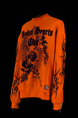 The Cyber Sigilism Orange Cotton Sweatshirt